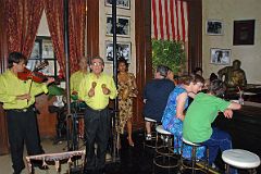 15 Cuba - Old Havana Vieja - El Floridita bar - Musicians, Charlotte Ryan, Peter Ryan, Ernest Hemingway statue